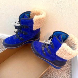 Cole Haan Lania Short Boot Blue Suede Waterproof